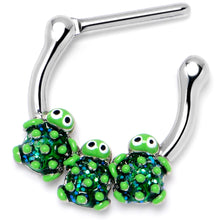 Load image into Gallery viewer, 16G 5/16 Textured Turtle Trio Cartilage Clicker
