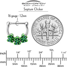 Load image into Gallery viewer, 16G 5/16 Textured Turtle Trio Cartilage Clicker
