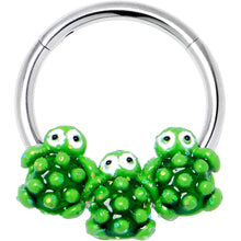 Load image into Gallery viewer, 16G 3/8 Texture Turtle Trio Hinged Segment Ring
