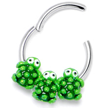 Load image into Gallery viewer, 16G 3/8 Texture Turtle Trio Hinged Segment Ring
