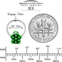 Load image into Gallery viewer, 16G 3/8 Texture Turtle BCR Captive Ring
