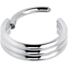 Load image into Gallery viewer, 16G 3/8 Implant Grade Titanium Triple Stacked Hinged Segment Ring
