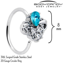Load image into Gallery viewer, 20G 5/16 Blue Gem Style Simplicity Nose Hoop
