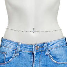 Load image into Gallery viewer, Clear CZ Gem Simple Elegance Faux Pearl Belly Ring Belly Chain
