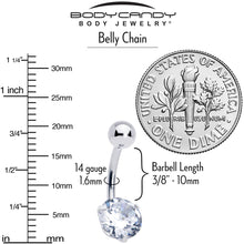 Load image into Gallery viewer, Clear CZ Gem Simple Elegance Faux Pearl Belly Ring Belly Chain
