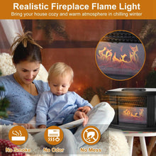 Load image into Gallery viewer, 800W Artificial Flame Stove Electric Fireplace Heater

