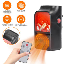 Load image into Gallery viewer, 800w Plug-In Space Heater Wall Outlet with 360° Rotatable Plug
