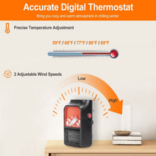 Load image into Gallery viewer, 800w Plug-In Space Heater Wall Outlet with 360° Rotatable Plug
