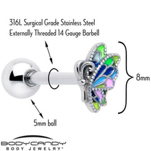 Load image into Gallery viewer, Pastel Profile Butterfly Barbell Tongue Ring
