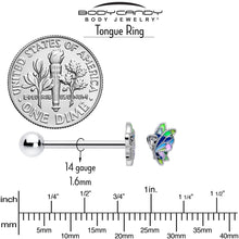 Load image into Gallery viewer, Pastel Profile Butterfly Barbell Tongue Ring
