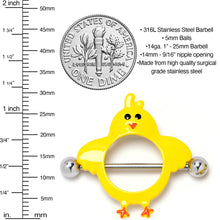 Load image into Gallery viewer, 14G 9/16 Little Yellow Chicks Nipple Shield Set
