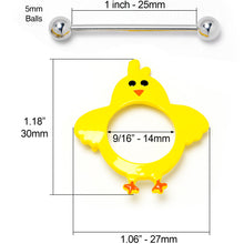 Load image into Gallery viewer, 14G 9/16 Little Yellow Chicks Nipple Shield Set
