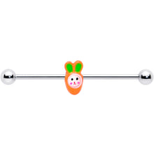 Load image into Gallery viewer, 14G Surprise Carrot Easter Bunny Industrial Barbell 38mm
