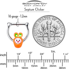 Load image into Gallery viewer, 16G 5/16 Surprise Carrot Easter Bunny Cartilage Clicker
