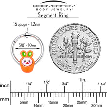 Load image into Gallery viewer, 16G 3/8 Surprise Carrot Easter Bunny Hinged Segment Ring
