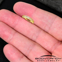 Load image into Gallery viewer, Clear CZ Gem Gold Tone Paved Row Perfection Hinged Hoop Belly Ring
