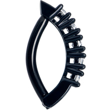 Load image into Gallery viewer, Clear CZ Gem Black Quintet Forward Facing Hinged Belly Hoop
