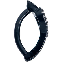 Load image into Gallery viewer, Clear CZ Gem Black Open Heart Forward Facing Hinged Belly Hoop
