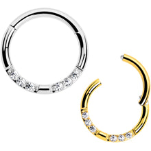 Load image into Gallery viewer, 16G 5/16 CZ Gem Forward Facing Hinged Segment Ring
