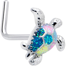 Load image into Gallery viewer, 20G 7mm Glitter Turtle L Shape Nose Ring
