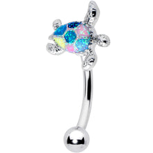 Load image into Gallery viewer, 16G 5/16 Glitter Turtle Curved Eyebrow Ring
