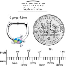 Load image into Gallery viewer, 16G 5/16 Glitter Turtle Cartilage Clicker
