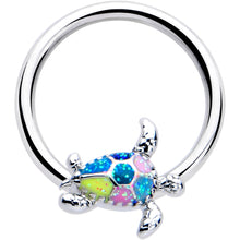 Load image into Gallery viewer, 16G 3/8 Glitter Turtle BCR Captive Ring
