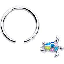 Load image into Gallery viewer, 16G 3/8 Glitter Turtle BCR Captive Ring
