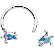 Load image into Gallery viewer, 16G 3/8 Glitter Turtle Horseshoe Circular Barbell
