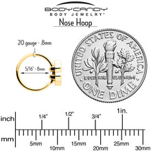 Load image into Gallery viewer, 20G 5/16 Clear CZ Gem Gold Tone Bee Hive Luv Nose Hoop Set of 2
