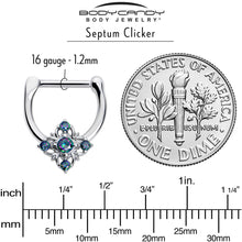 Load image into Gallery viewer, 16G 5/16 Vitrail CZ Gem Beauty Cross Cartilage Clicker
