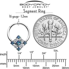 Load image into Gallery viewer, 16G 3/8 Vitrail CZ Gem Beauty Cross Hinged Segment Ring
