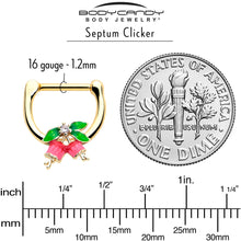 Load image into Gallery viewer, 16G 5/16 Clear CZ Gem Gold Tone Bell Flower Cartilage Clicker
