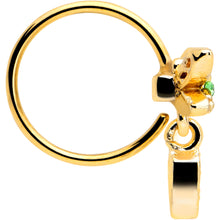 Load image into Gallery viewer, 20G 5/16 Green Gem Gold Tone Swank Dragonfly Nose Hoop
