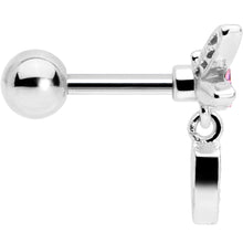Load image into Gallery viewer, 16G 1/4 Pink Gem Swank Dragonfly Dangle Cartilage Earring
