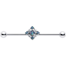 Load image into Gallery viewer, 14G Vitrail CZ Gem Beauty Cross Industrial Barbell 38mm
