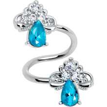 Load image into Gallery viewer, Clear Blue Gem Style Simplicity Spiral Twister Belly Ring
