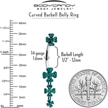 Load image into Gallery viewer, Polka Dot Shamrock St Patricks Double Mount Dangle Belly Ring
