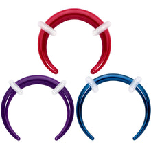 Load image into Gallery viewer, Stainless Steel Crescent Pincher Septum Ring - 14G and 16G
