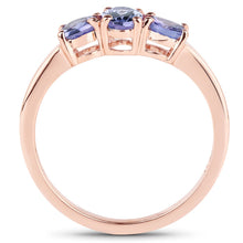 Load image into Gallery viewer, 18K Rose Gold Plated 0.90 Carat Genuine Tanzanite .925 Sterling Silver Ring
