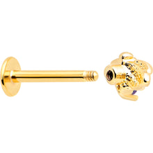 Load image into Gallery viewer, 16G 5/16 Purple Gem Gold Tone Beauty Bug Labret Monroe Tragus
