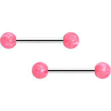 Load image into Gallery viewer, 14G 9/16 Color Acrylic Ball Ends Barbell Nipple Ring Set
