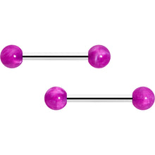 Load image into Gallery viewer, 14G 9/16 Color Acrylic Ball Ends Barbell Nipple Ring Set
