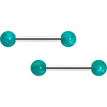 Load image into Gallery viewer, 14G 9/16 Color Acrylic Ball Ends Barbell Nipple Ring Set
