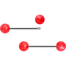 Load image into Gallery viewer, 14G 9/16 Color Acrylic Ball Ends Barbell Nipple Ring Set
