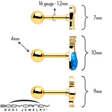 Load image into Gallery viewer, 16G 1/4 Clear Gem Gold Tone Happy Hour Cartilage Earrings Set of 3
