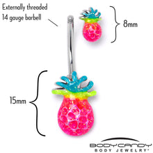 Load image into Gallery viewer, Hot Tropical Pineapple Double Mount Belly Ring
