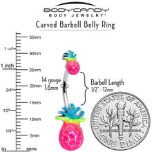 Load image into Gallery viewer, Hot Tropical Pineapple Double Mount Belly Ring
