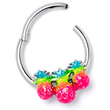 Load image into Gallery viewer, 16G 3/8 Hot Tropical Pineapples Hinged Segment Ring
