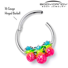 Load image into Gallery viewer, 16G 3/8 Hot Tropical Pineapples Hinged Segment Ring
